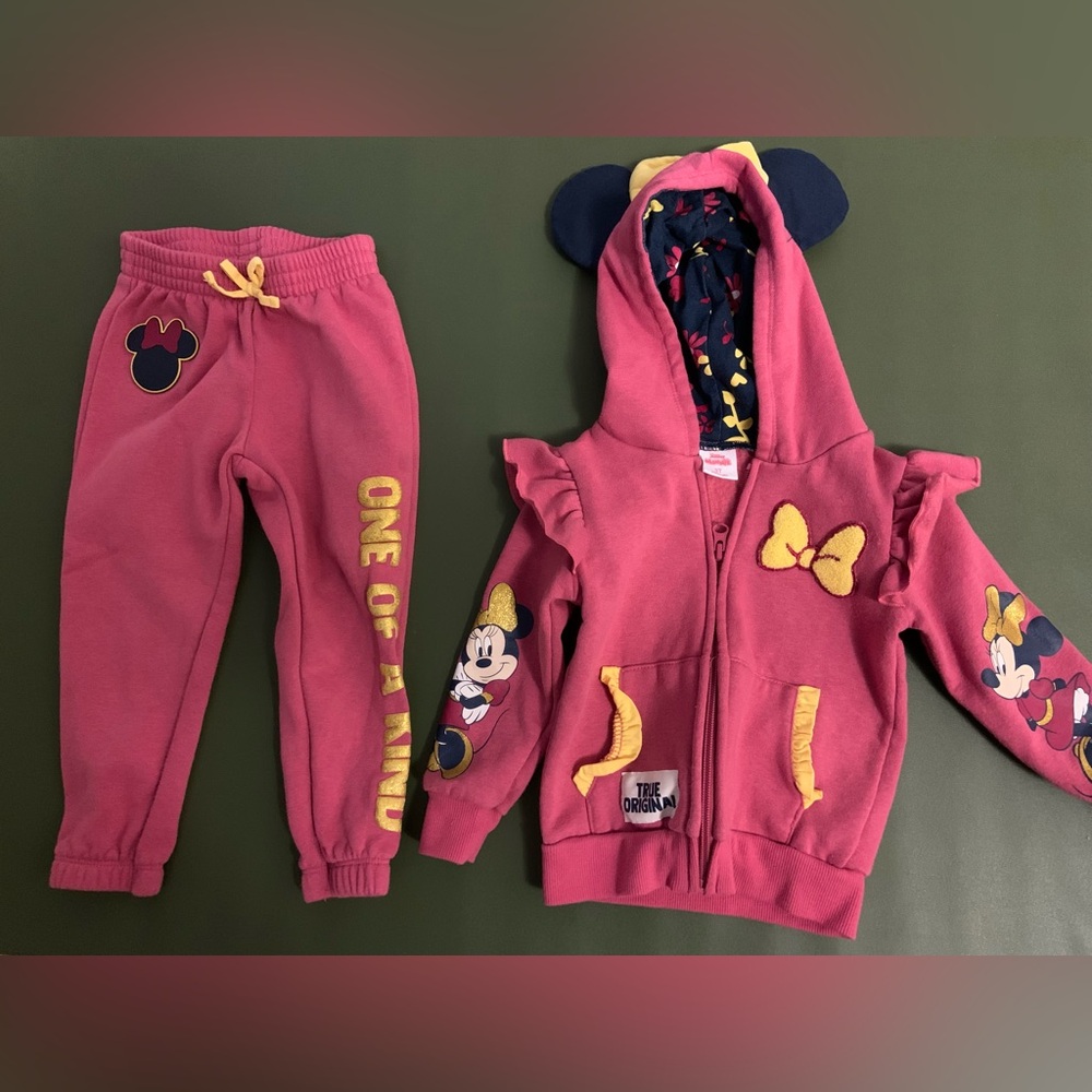 Disney Junior Minnie Mouse Sweats and Zippered Jacket 3T